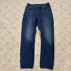 Levi's 501 Selvedge Jeans Women's 28x30 Blue Wash Straight Leg Denim Button Fly